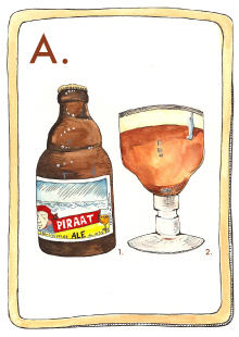 trivia card, beer